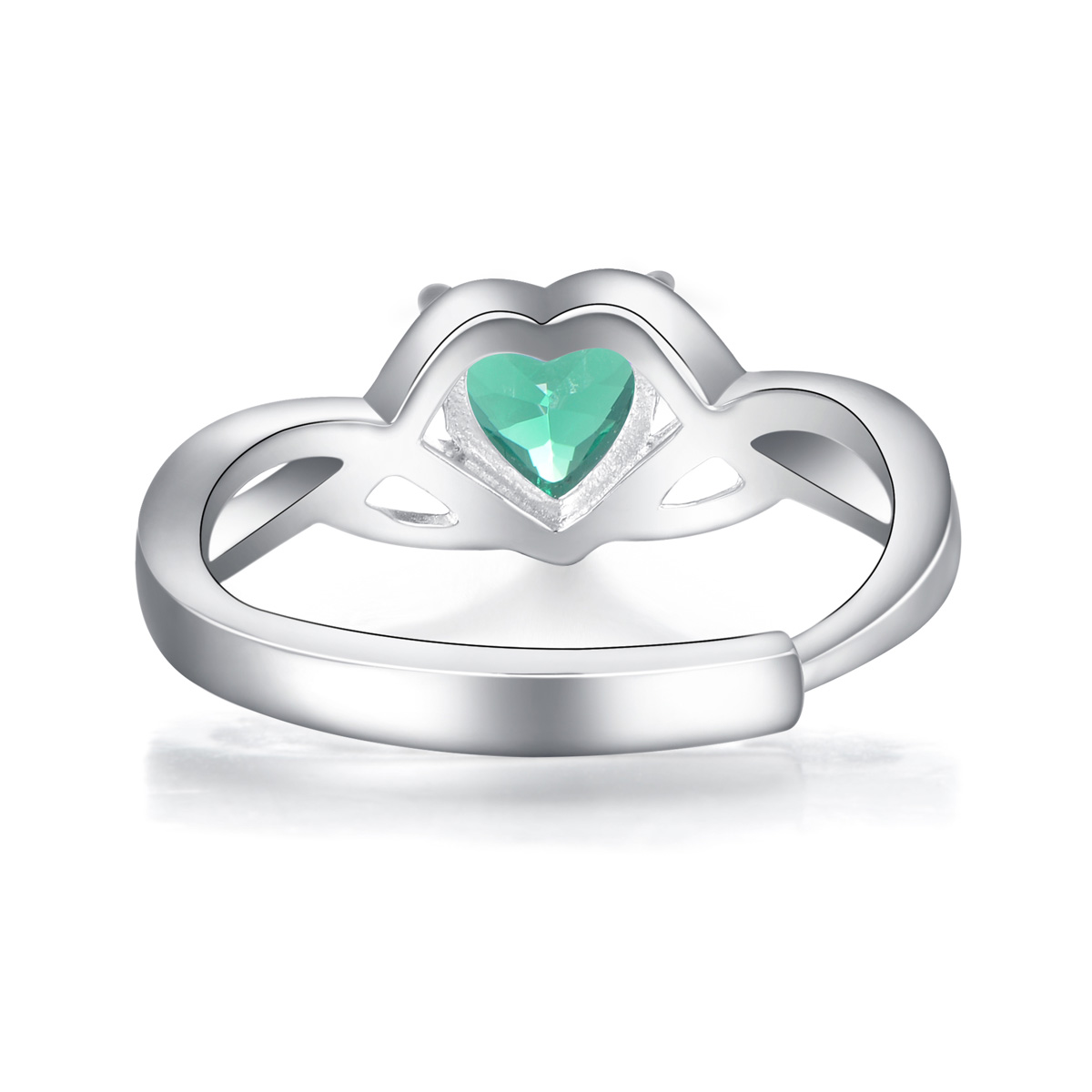 green heart gemstone ring