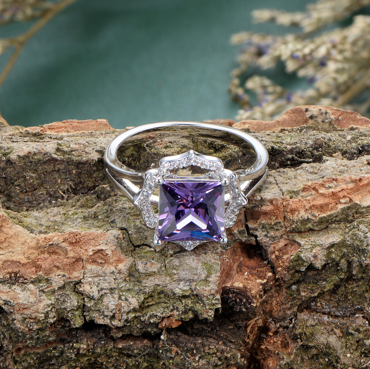 Purple gemstone ring