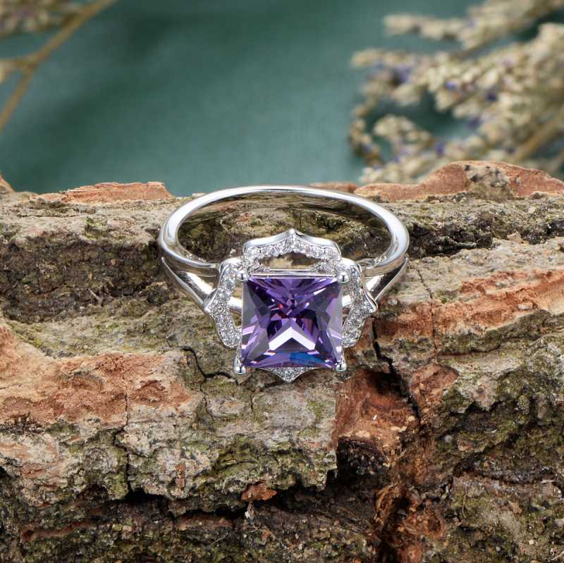 Purple gemstone ring