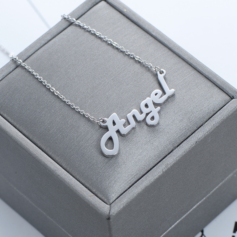 CNC Custom Name Angel Necklace