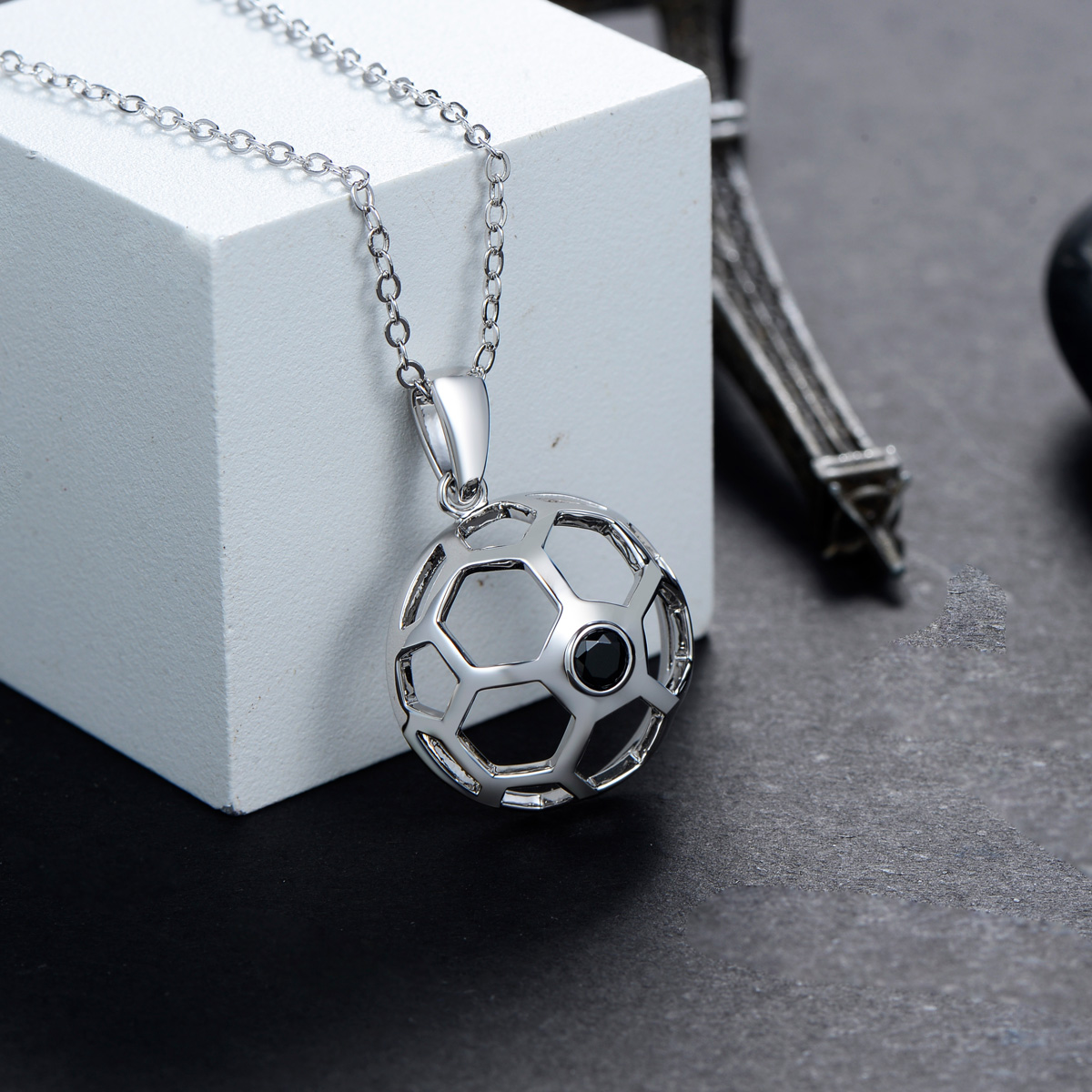 football pendant necklace