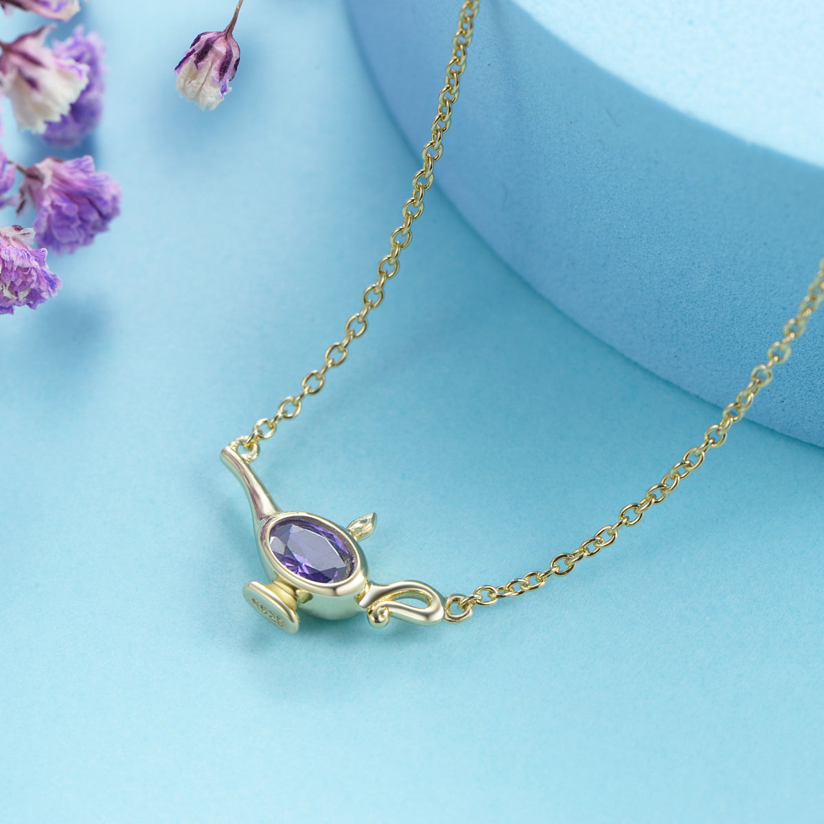 Feb. Birthstone Wonderful Lamp Necklace