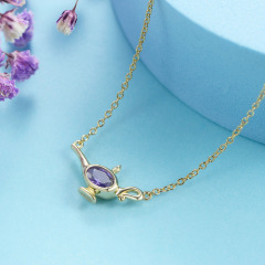 Feb. Birthstone Wonderful Lamp Necklace