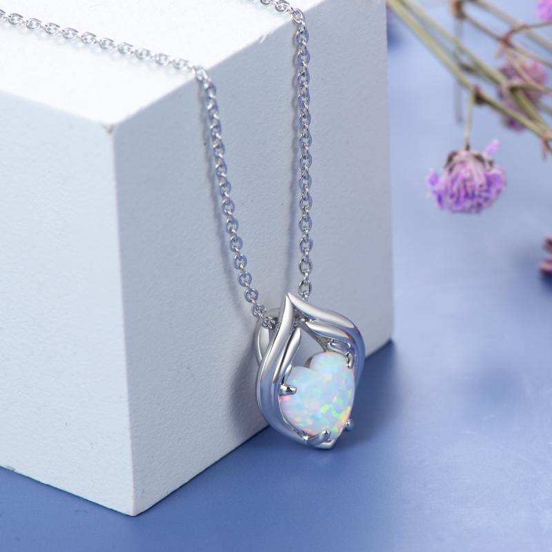 heart shaped opal necklace