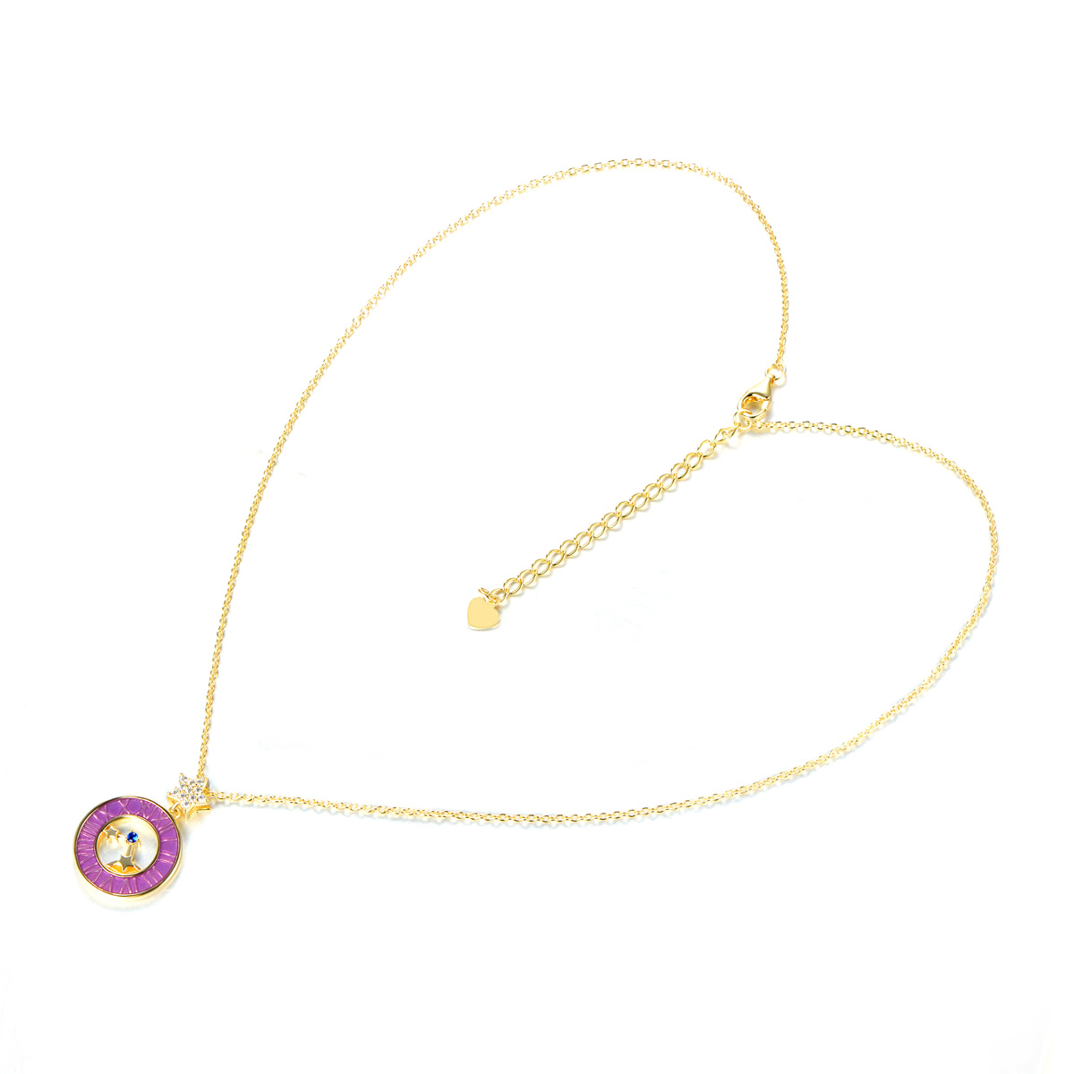 stars moon clock pendant necklace