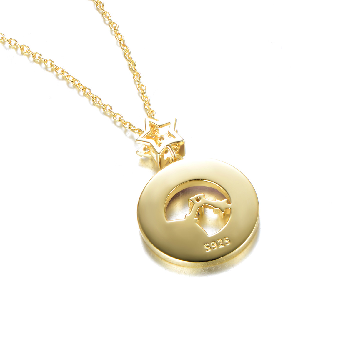 stars moon clock pendant necklace