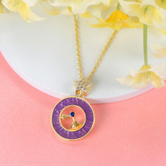 stars moon clock pendant necklace