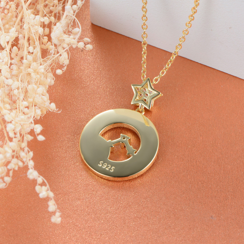 stars moon clock pendant necklace