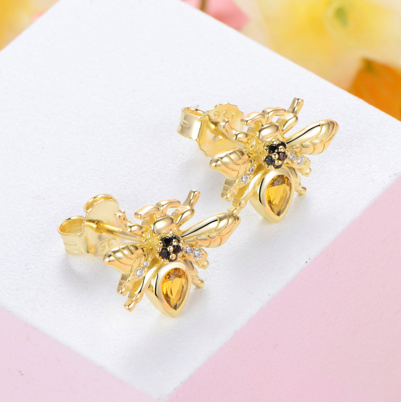 Honey bee studs earrings