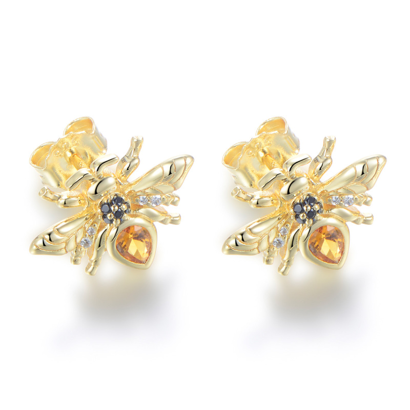 Honey bee studs earrings
