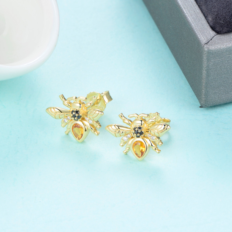 Honey bee studs earrings
