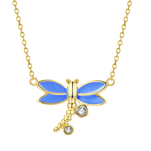 golden dragonfly pendant necklace