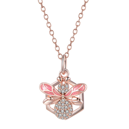 rose gold bee pendant necklace