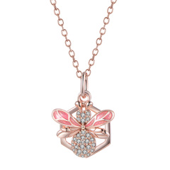 rose gold bee pendant necklace