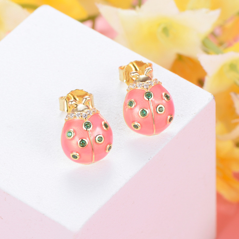 beetle studs earrings