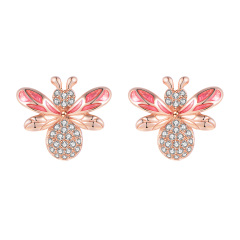 rose gold bee studs earrings
