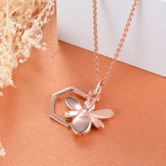 rose gold bee pendant necklace