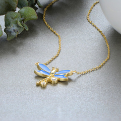 golden dragonfly pendant necklace