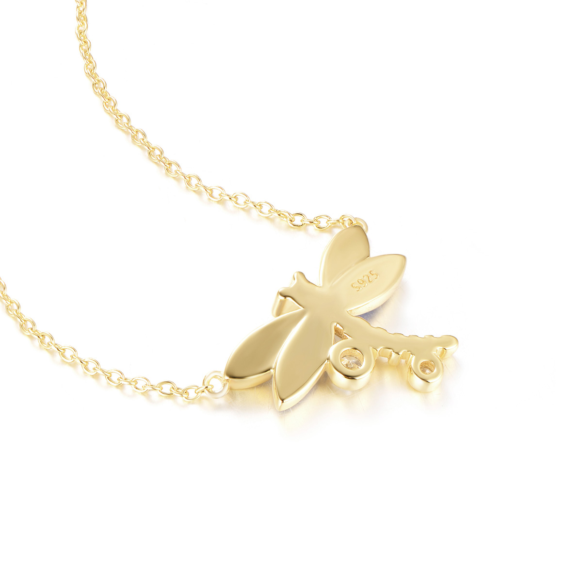 golden dragonfly pendant necklace