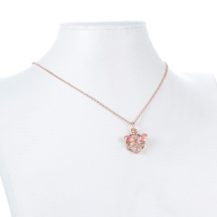rose gold bee pendant necklace
