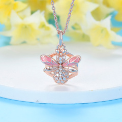 rose gold bee pendant necklace