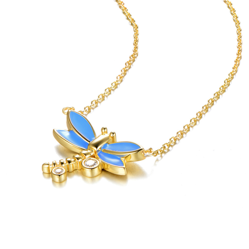 golden dragonfly pendant necklace