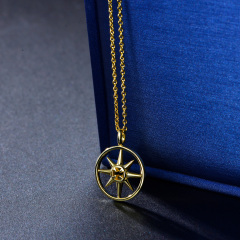 compass rose cross pendant necklace