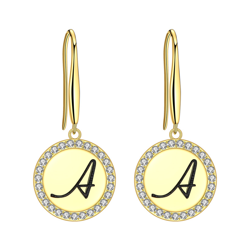 letter A hook earrings