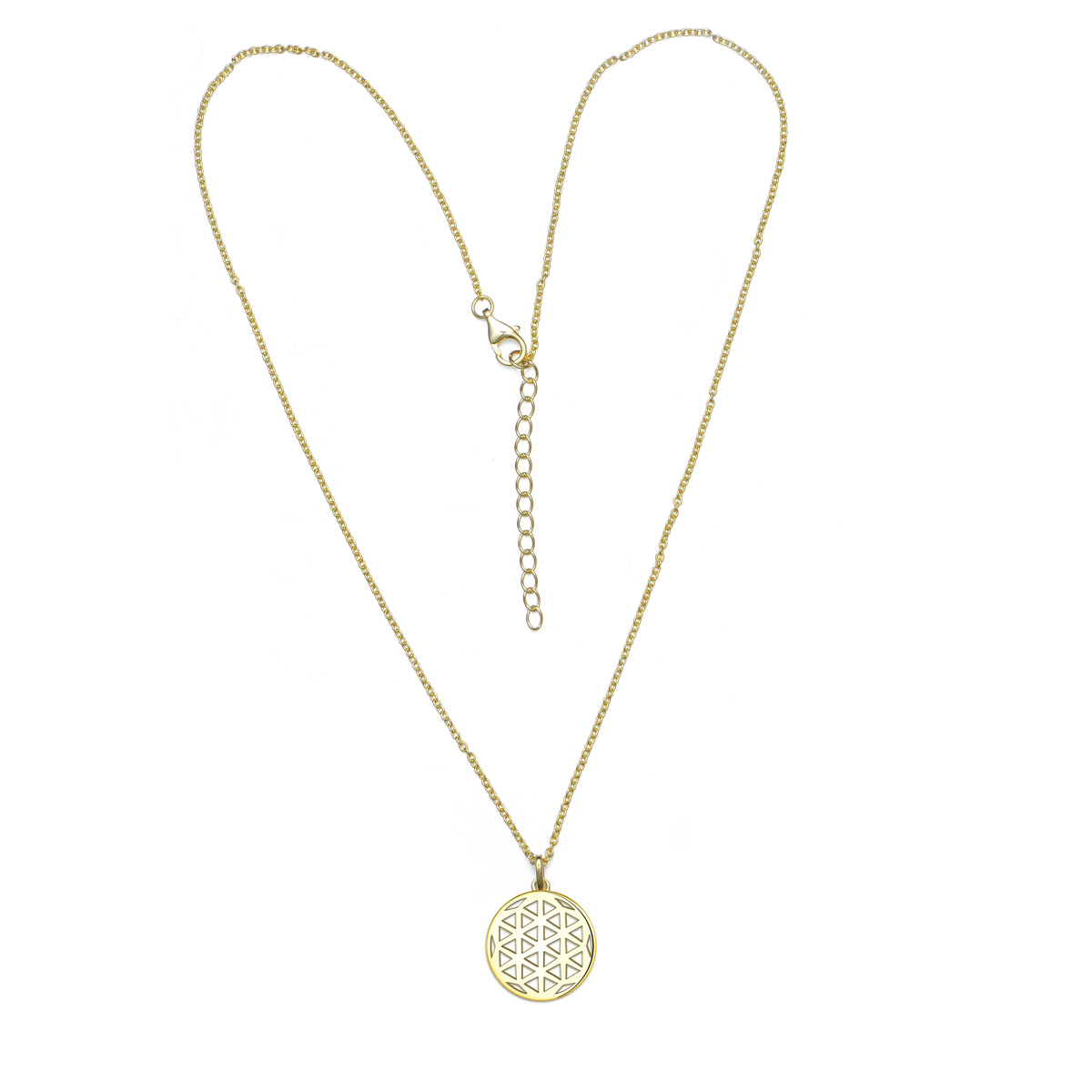 geometry coin pendant necklace