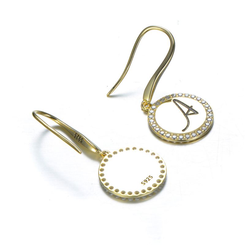 letter A hook earrings