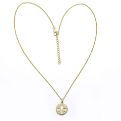 greenish lily flower pendant necklace