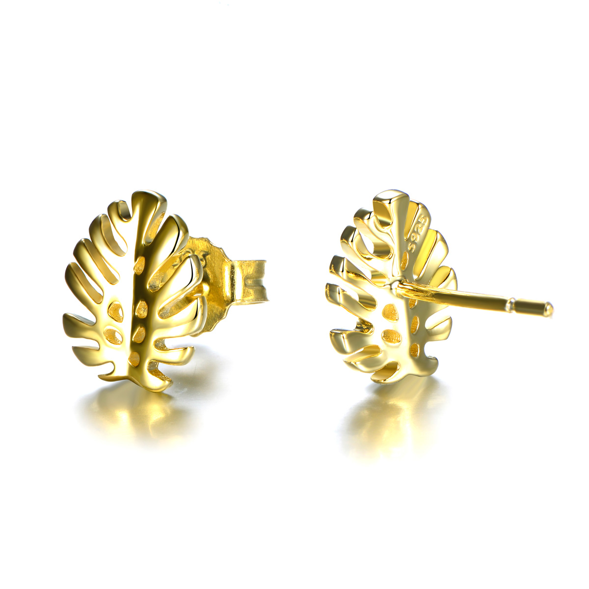 leaf studs earrings