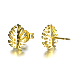 leaf studs earrings
