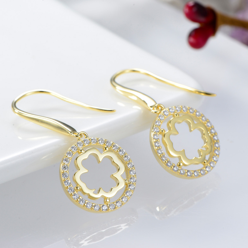 Four Leaf Clover Hook Earrings