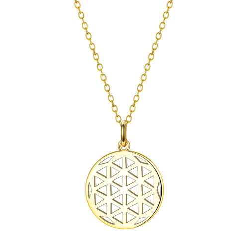 geometry coin pendant necklace