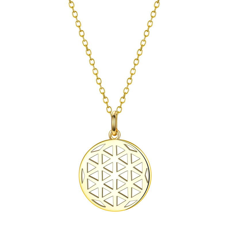 geometry coin pendant necklace