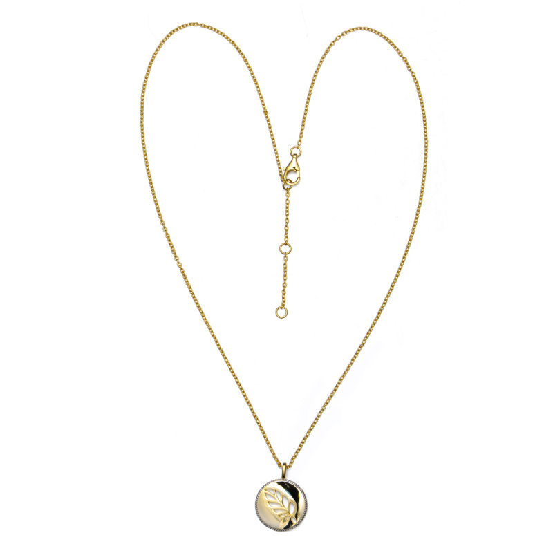 Hollow out a feather pendant necklace