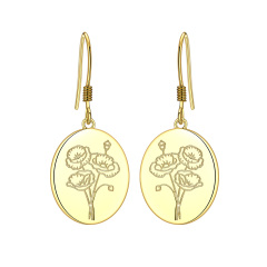 graven flower hook earrings