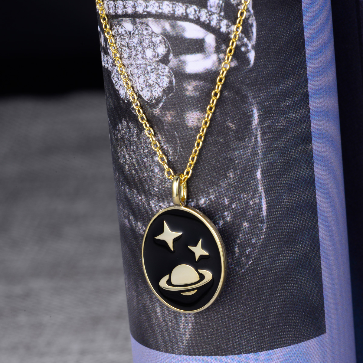 outer space star pendant necklace