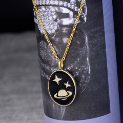 outer space star pendant necklace