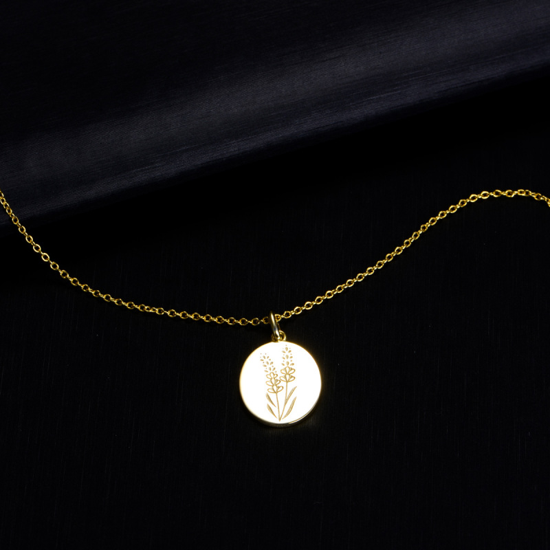 carved lavender pendant necklace