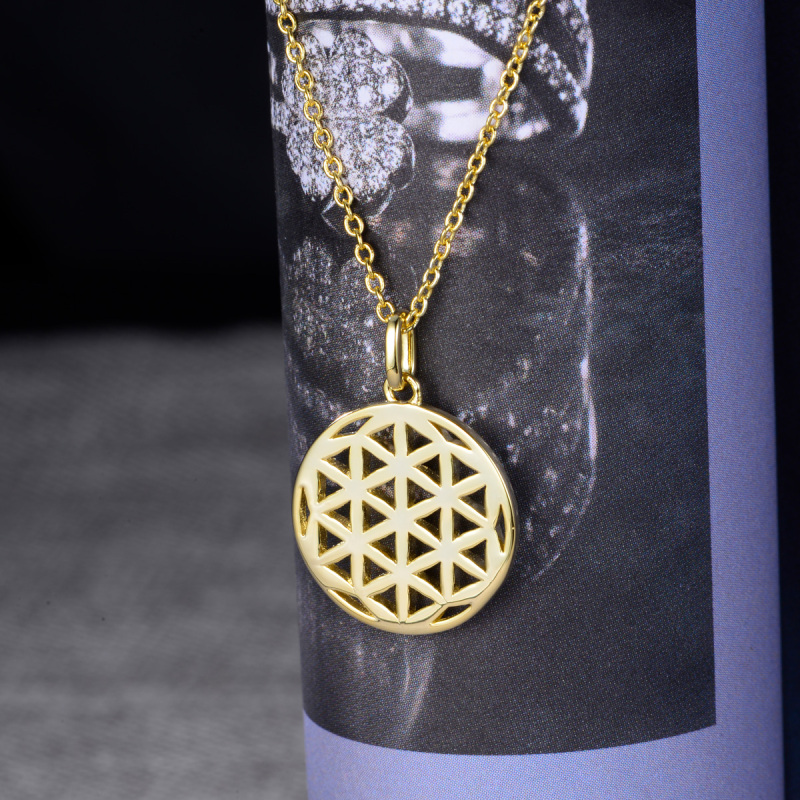 geometry coin pendant necklace