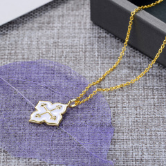 enamel cross pendant necklace