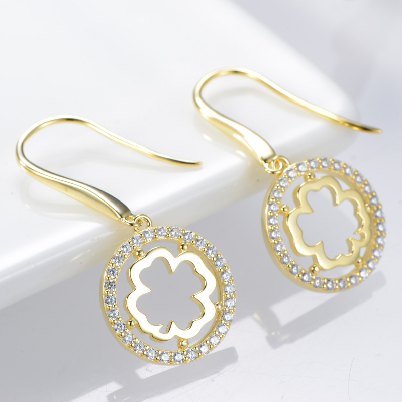 Four Leaf Clover Hook Earrings