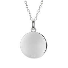 greenish lily flower coin pendant necklace