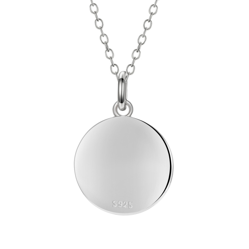 greenish lily flower coin pendant necklace
