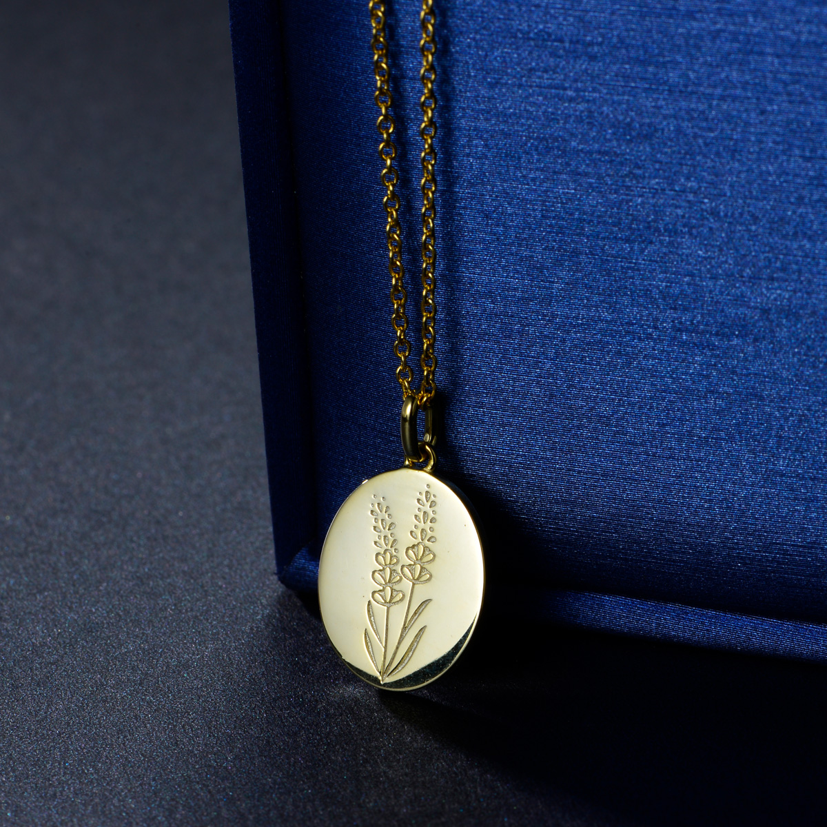 carved lavender pendant necklace