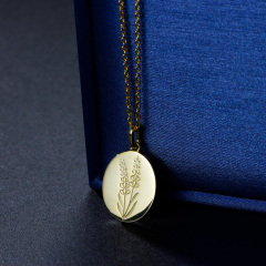 carved lavender pendant necklace