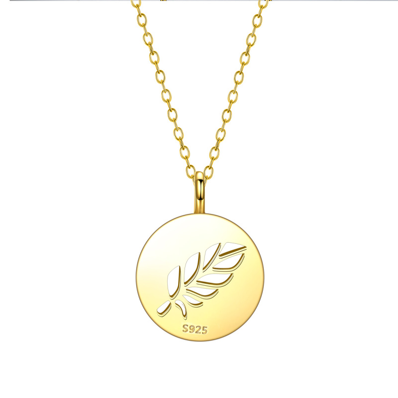 Hollow out a feather pendant necklace