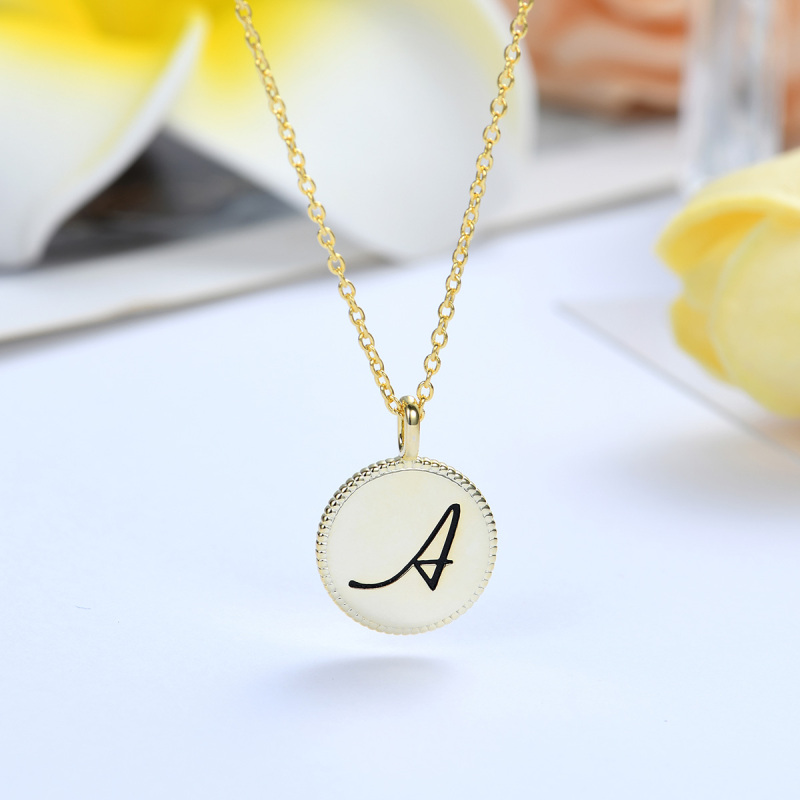 carved letter pendant necklace